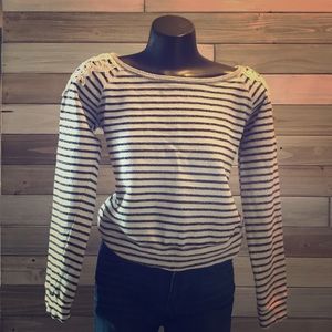 Bar 3, cropped, striped sweatshirt
